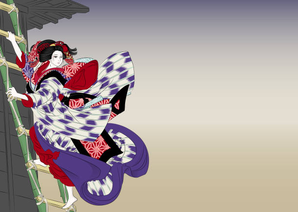 KABUKI "YAGURA NO OSHICHI" " japanese classic dance"YAGURA NO OSHICHI”
This is a repertoire of Kabuki. fire lookout tower stock illustrations