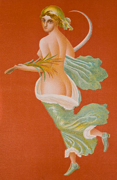 illustrazioni stock, clip art, cartoni animati e icone di tendenza di 19° secolo illustrazione di un affresco dipinto a pompei - pompei