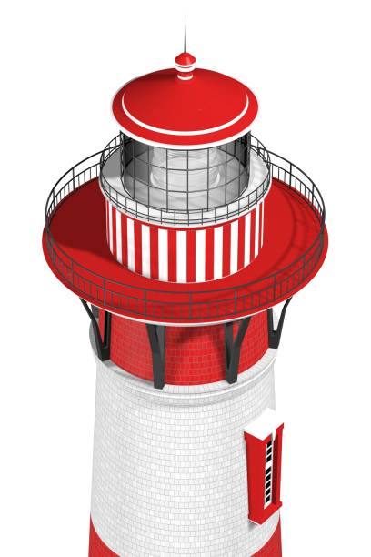 3d illustration of a lighthouse isolated on white background vector art illustration