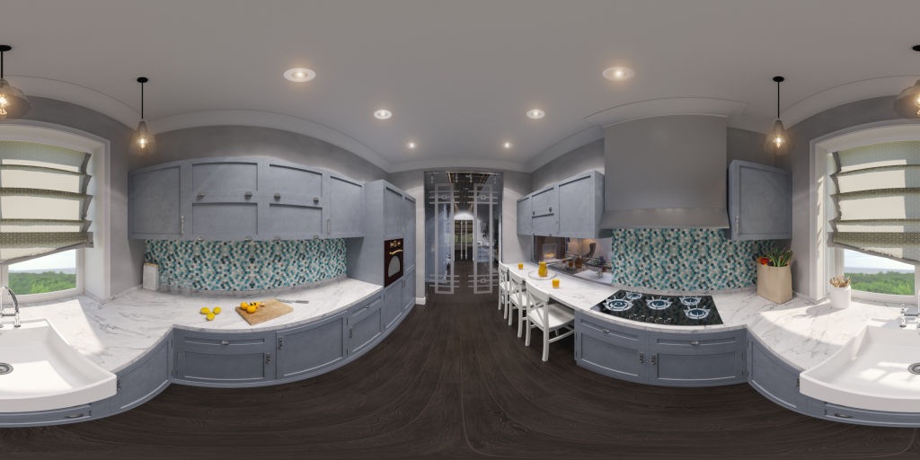 3d Illustration Of The Kitchen Interior Design Stock Vector Art More Images Of 360 Degree View