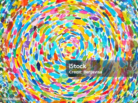 istock abstract colorful spiral artwork spiritual imagine vibrant color background watercolor painting illustration design hand drawing on paper holistic healing art therapy 1387065568