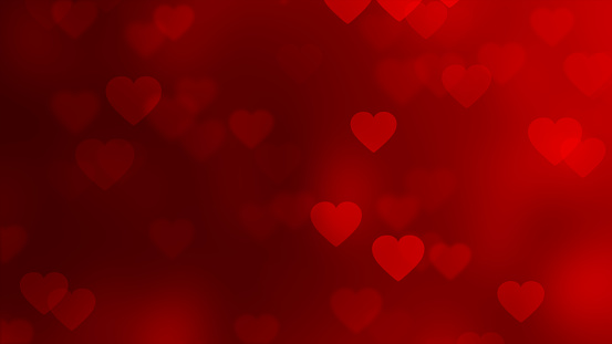 abstract valentine background with bokeh and Hearts