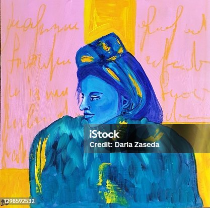 istock Abstract woman's oil portrait 1298592532