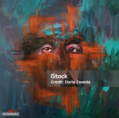 istock Abstract woman's oil portrait 1325016153