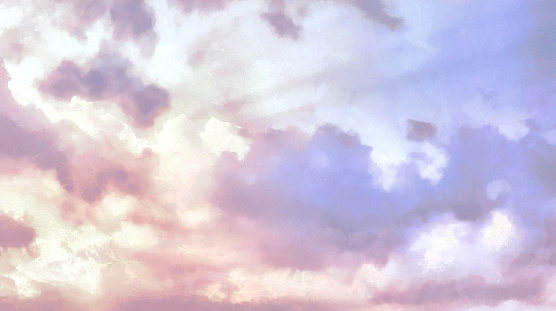 ✓ Imagen de Fondos de pantalla pastel estéticos. Cielo con nubes Pintura  realista Fotografía de Stock