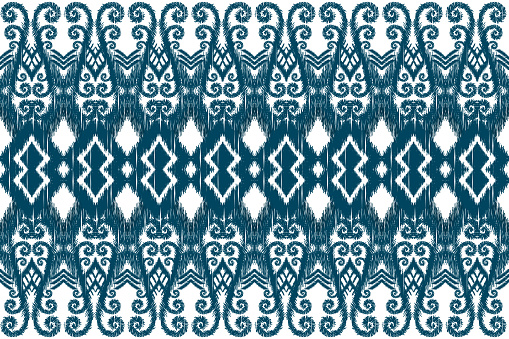 Beautiful figure tribal African Ikat seamless pattern traditional on white background.Aztec style embroidery, abstract illustration.design for texture,fabric,clothing,wrapping,carpet,decoration,print