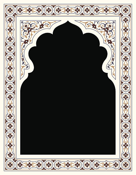 Agra Floral Frame "Agra Floral Frame, *.ai and Hi-Res jpeg included" architecture clipart stock illustrations