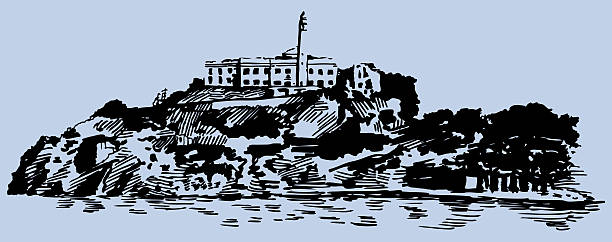 illustrazioni stock, clip art, cartoni animati e icone di tendenza di isola di alcatraz - alcaraz
