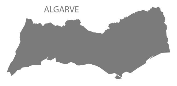 ilustrações de stock, clip art, desenhos animados e ícones de algarve portugal map grey - algarve