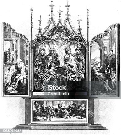 istock Altarpiece Ulm cathredal, Ulm Minster, Germany 1038972982