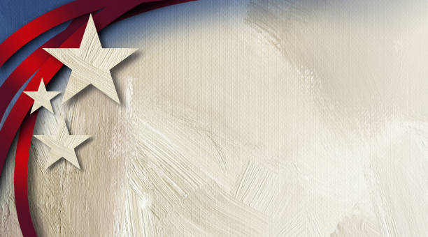 American Flag Stars and stripes abstract textured background Graphic illustration of American flag components on abstract oil paint, brushstroke background. Contemporary patriotic feel. patriotism stock illustrations