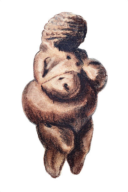 An isolated Venus fertility carving vector art illustration