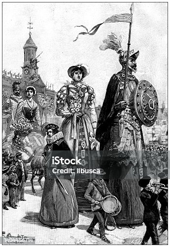 istock Antique illustration: Cambrai festival 1404456714