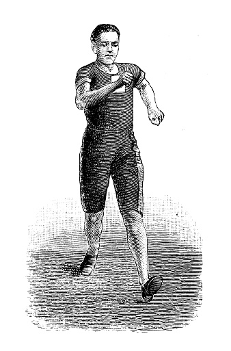 Antique illustration from sport book: Racewalking