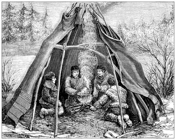 古董插圖:拉普蘭遊牧民族 - 芬蘭拉普蘭區 幅插畫檔、美工圖案、卡通及圖標