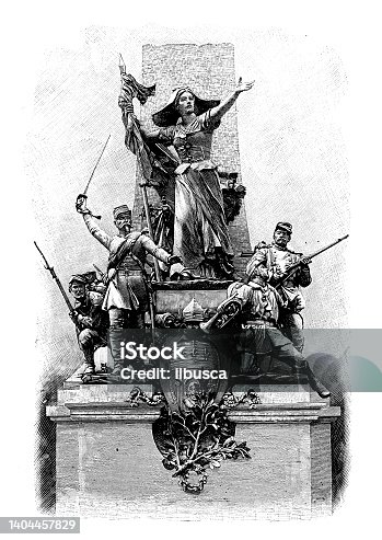 istock Antique illustration: Limoges, Monument des Mobiles de la Haute-Vienne 1404457829