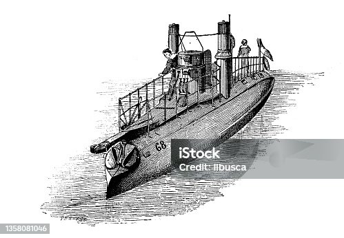 istock Antique illustration: ship, Torpilleur number 68, 1884 1358081046