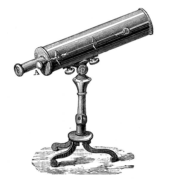 Antique illustration: Telescope Antique illustration: Telescope astronomy telescope stock illustrations