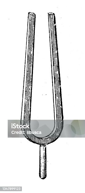 istock Antique illustration: Tuning fork 1347899123