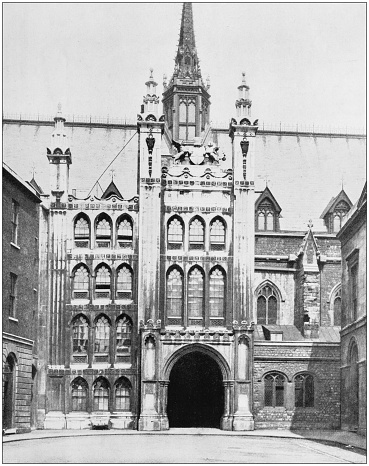 Antique photograph of London: The Guildhall