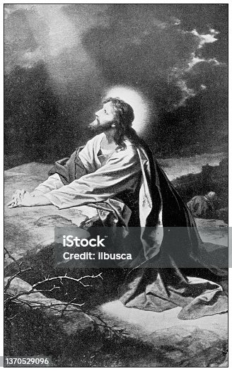 istock Antique religious painting: In Gethsemane by Hofmann 1370529096