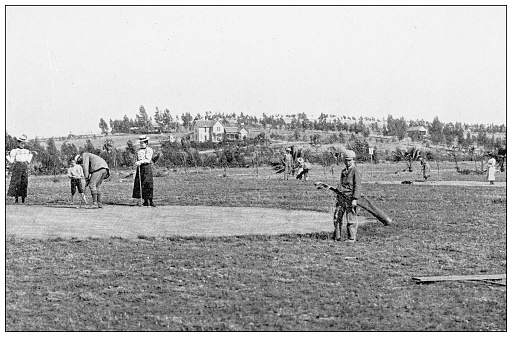 Antique travel photographs of California: Playing Golf