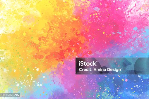 istock Artistic rainbow colors splash watercolor background 1315351295