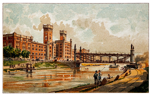 Illustration of Augarten Bridge and Rudolf Barracks