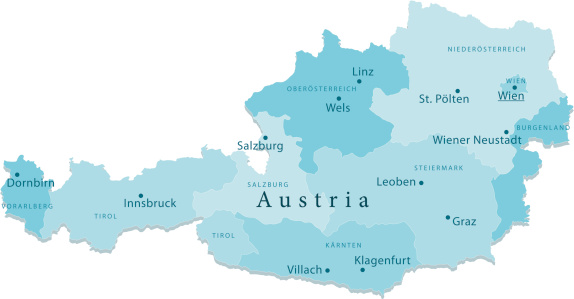 Austria Vector Map Regions Isolated