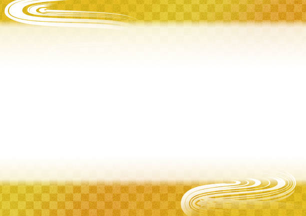 リップルを描くために金色の市松模様ブラシを持つ背景素材 - おせち料理点のイラスト素材／クリップアート素材／マンガ素材／アイコン素材