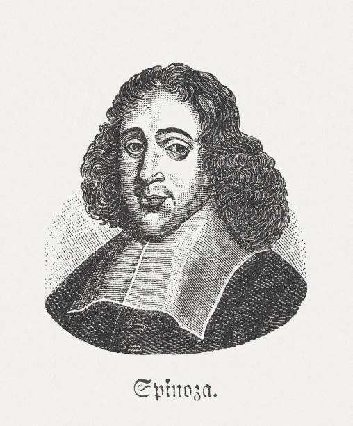 Baruch de Spinoza (1632-1677), Dutch philosopher, published in 1881 vector art illustration