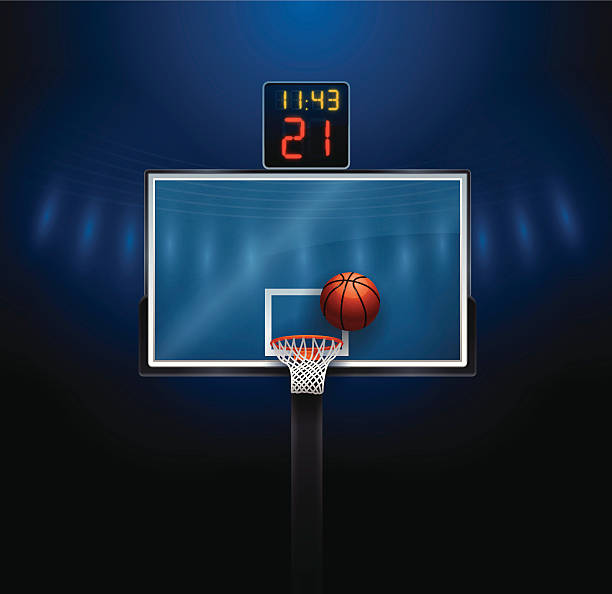 Basketball Hoop Basketball hoop and ball. EPS 10 file. Transparency used on highlight elements. basketball hoop stock illustrations