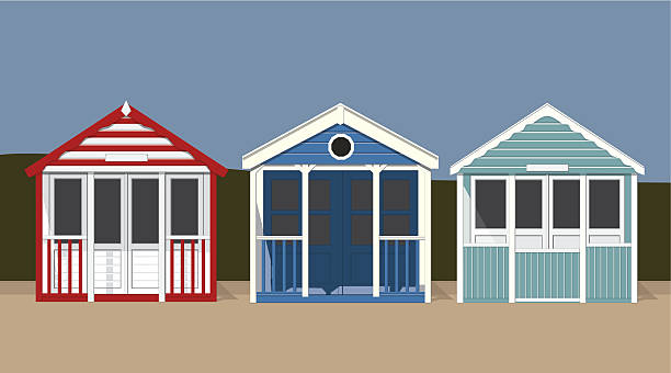 Beach Huts  beach hut stock illustrations