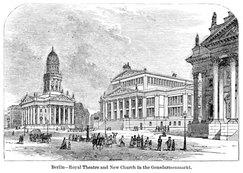 Berlin - Royal Theatre and New Church from out-of-copyright 1898 book 