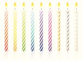 Vector illustration of festive colorful birthday candles