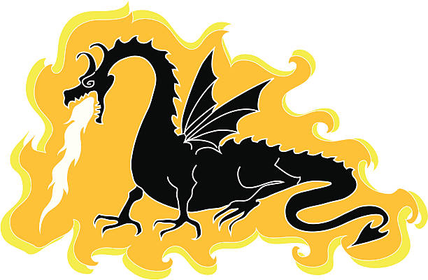 ilustraciones, imágenes clip art, dibujos animados e iconos de stock de dragón negro - drake