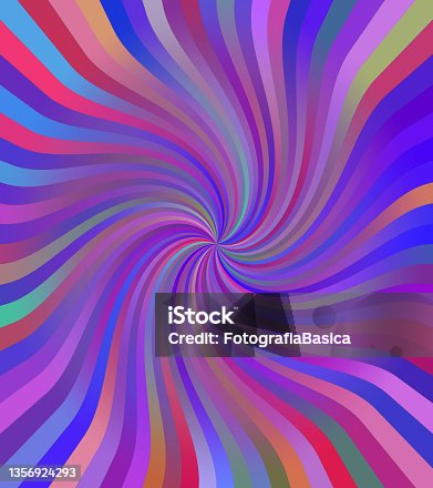 istock Blue and purple twisted lines vanishing vortex 1356924293