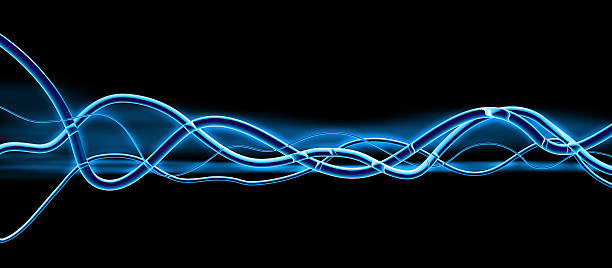 Blue Glass Waveforms - DJ vector art illustration