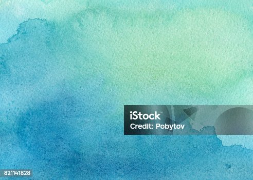 istock blue green watercolor background 821141828