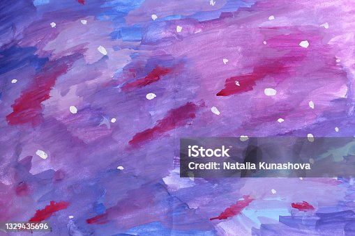 istock Blue, purple, red, white texture abstract acrylic painting on canvas copy space background. Art creative brushstroke object for textile, card, wallpaper, sketchbook, coloring book 1329435696
