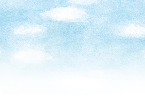 Blue Sky With Cloud Watercolor Background Stock Illustration