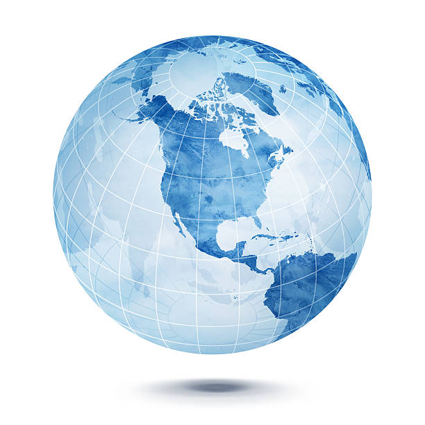 Blue World globe vector art illustration