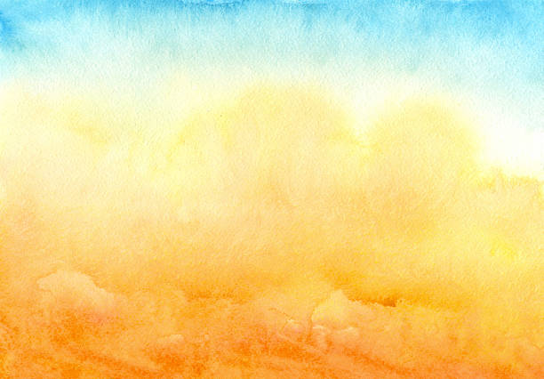 blue yellow watercolor background blue yellow watercolor background sky borders stock illustrations