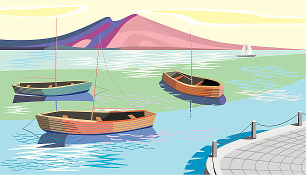 boats - napoli stock illustrations