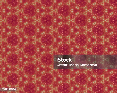 istock Burning red kaleidoscope ornament. Abstract background. 1319191580