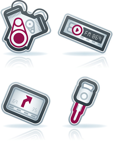 Car parts and accessories (part of the 22 Degrees Blue Icons Set) vector