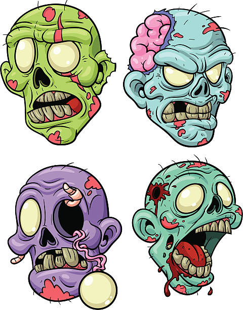 мультяшный zombies - eyes crying blood cartoon stock illustrations.