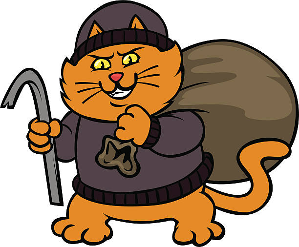 cat burglar - cat burgler stock illustrations, clip art, cartoons, & ic...