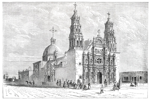 The Metropolitan Cathedral Church of the Holy Cross, Our Lady of Regla, and St Francis of Assisi is the main ecclesiastical building of the Catholic Church in Chihuahua City, Chihuahua, Mexico.
Original edition from my own archives
Source : Tour du monde 1861
Drawing : Lancelot - C. Maurand after M.Ronde