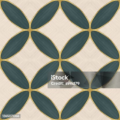 istock Ceramic tile pattern. Modern ornament. Geometric seamless pattern. Illustration in stained glass style. Geometric openwork. Art deco. Print for wallpaper, T-shirts, linens or wrapping, textile 1365071356